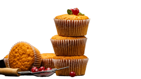 A tray of ten golden-brown, freshly baked muffins arranged neatly. Each muffin has a slightly domed top with a light, moist texture, showcasing a hint of rich flavors. The muffins are perfect for breakfast, snacks, or a sweet treat, capturing the essence of homemade goodness.